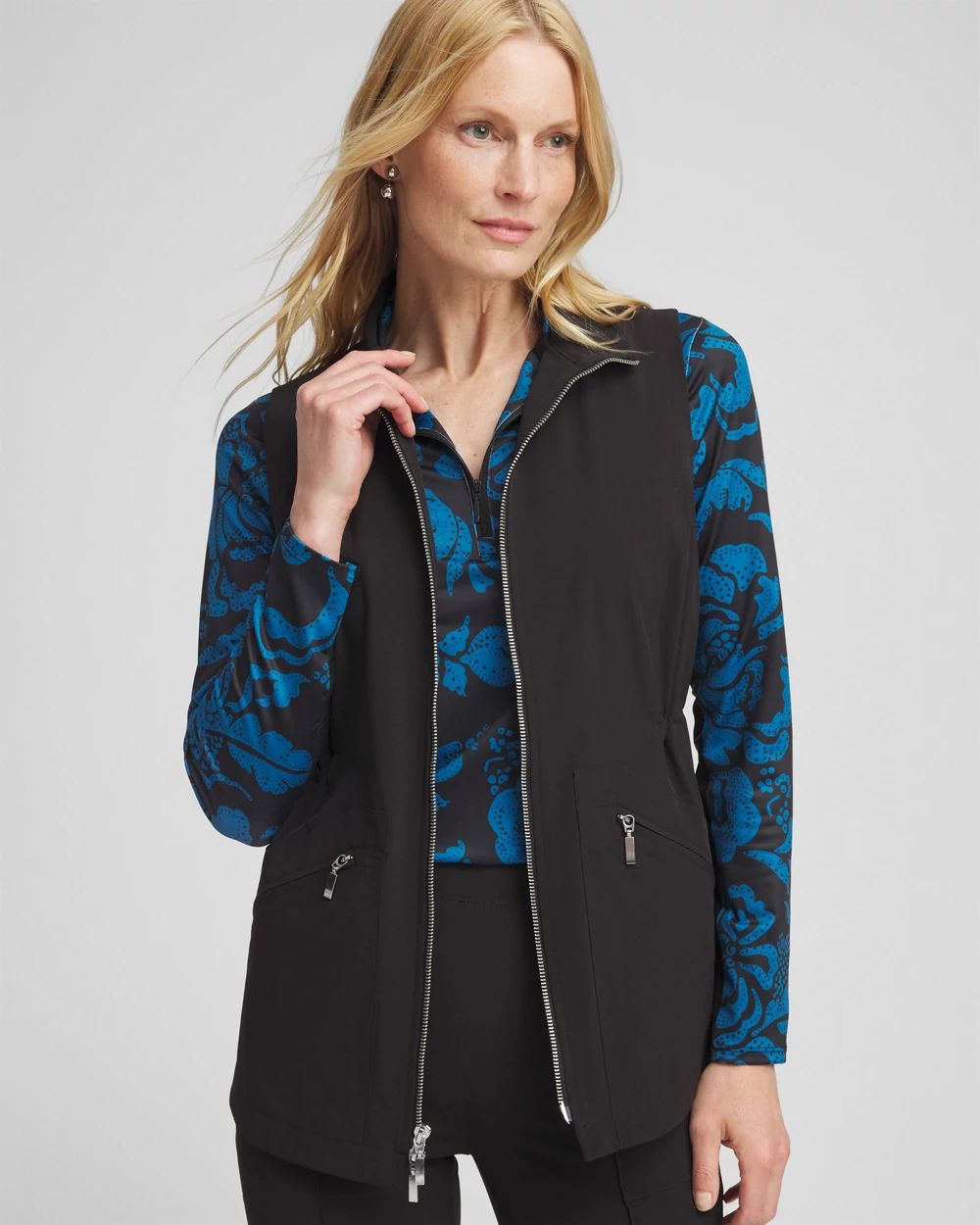 ★LECYTO★ Fabric Mix ZipUp Neck VestBlack MUSINSA | LECYTO Fabric Mix Zip-Up Neck Vest_[Black]